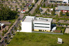 District Queichheim in Landau in der Pfalz in the state Rhineland-Palatinate, Germany from the drone perspective