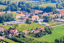 Aerial view of Caritas Support Center St. Laurentius and Paulus in Landau in der Pfalz in the state Rhineland-Palatinate, Germany
