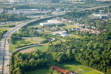 Killisfeld industrial area in the district Durlach in Karlsruhe in the state Baden-Wuerttemberg, Germany