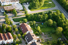 Floodplain in the district Durlach in Karlsruhe in the state Baden-Wuerttemberg, Germany out of the air