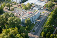 Aerial view of Atruvia in the district Durlach in Karlsruhe in the state Baden-Wuerttemberg, Germany