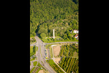 Aerial photograpy of Primer in the district Wolfartsweier in Karlsruhe in the state Baden-Wuerttemberg, Germany