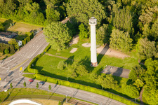 Oblique view of Primer in the district Wolfartsweier in Karlsruhe in the state Baden-Wuerttemberg, Germany