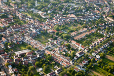 Drone recording of Floodplain in the district Durlach in Karlsruhe in the state Baden-Wuerttemberg, Germany