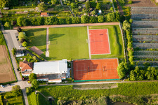 Aue, sports field in the district Durlach in Karlsruhe in the state Baden-Wuerttemberg, Germany