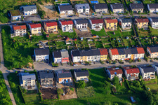 Aerial view of Wieselweg and Iltisweg in the district Hohenwettersbach in Karlsruhe in the state Baden-Wuerttemberg, Germany