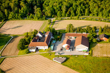 Homestead of a farm E - Corn GmbH in Karlsruhe in the state Baden-Wurttemberg, Germany