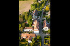 Oblique view of Thomashof in the district Durlach in Karlsruhe in the state Baden-Wuerttemberg, Germany