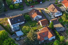 Aerial view of Gerberastraße 4 in the district Stupferich in Karlsruhe in the state Baden-Wuerttemberg, Germany