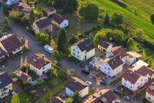 Aerial photograpy of KITA Mäusenest in the district Stupferich in Karlsruhe in the state Baden-Wuerttemberg, Germany