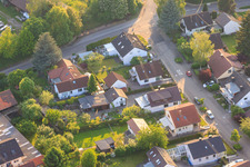 Gerberastraße 4 in the district Stupferich in Karlsruhe in the state Baden-Wuerttemberg, Germany from above