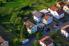 KITA Mäusenest in the district Stupferich in Karlsruhe in the state Baden-Wuerttemberg, Germany from above