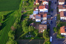 KITA Mäusenest in the district Stupferich in Karlsruhe in the state Baden-Wuerttemberg, Germany seen from above
