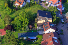 Gerbera Street in the district Stupferich in Karlsruhe in the state Baden-Wuerttemberg, Germany seen from a drone