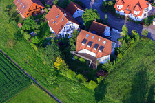 Aerial view of Gerbera Street in the district Stupferich in Karlsruhe in the state Baden-Wuerttemberg, Germany