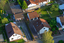 Aerial view of Gerberastraße 4 in the district Stupferich in Karlsruhe in the state Baden-Wuerttemberg, Germany