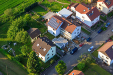 KITA Mäusenest in the district Stupferich in Karlsruhe in the state Baden-Wuerttemberg, Germany from the plane