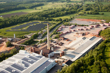 Technical facilities in the industrial area WIENERBERGER MALSCH in the district Rot in Malsch in the state Baden-Wurttemberg from above
