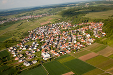 Aerial view of From the southwest in the district Malschenberg in Rauenberg in the state Baden-Wuerttemberg, Germany