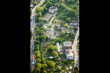 Christ Community in Wiesloch in the state Baden-Wuerttemberg, Germany from the plane