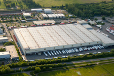 Building complex and grounds of the logistics center of Rewe Markt Gmbh Frische Zentrum in Wiesloch in the state Baden-Wurttemberg, Germany