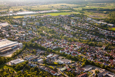 Aerial view of From the southeast in Wiesloch in the state Baden-Wuerttemberg, Germany