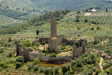Castle complex Castello di Montecchio Vesponi in Montecchio in Castiglion Fiorentino in the state Arezzo, Italy