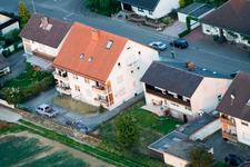 At the water tower in Kandel in the state Rhineland-Palatinate, Germany viewn from the air