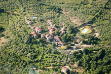 Aerial view of Santa Cristina in the state Tuscany, Italy