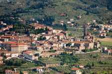 Aerial view of Castiglion Fiorentino in the state Arezzo, Italy