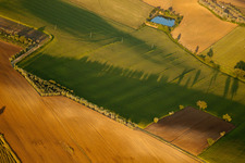 Sunset over the field landscape in Monte San Savino in the state Arezzo, Italy