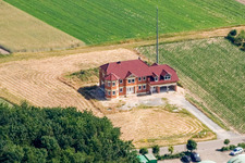 Gereut industrial area with Villa Hinkelstein in Hatzenbühl in the state Rhineland-Palatinate, Germany