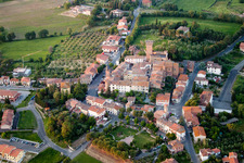 Aerial view of Marciano della Chiana in the state Tuscany, Italy