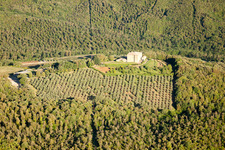 Aerial view of Montalcino in the state Siena, Italy
