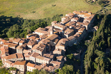 Aerial view of Civitella Marittima in the state Tuscany, Italy