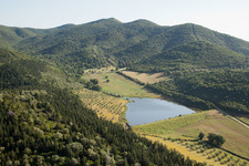 Aerial view of Macchiascandona in the state Tuscany, Italy