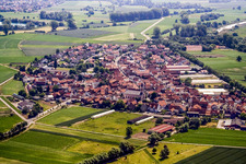Village view from the west in Neupotz in the state Rhineland-Palatinate, Germany