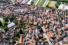 Village overview in Neupotz in the state Rhineland-Palatinate, Germany