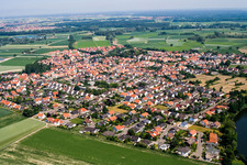 Village overview from the south in Leimersheim in the state Rhineland-Palatinate, Germany