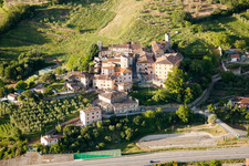 Aerial view of Rapolano Terme in the state Siena, Italy