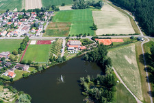 Tennis club and Hugo Dörrler Hall at Fischmal in Leimersheim in the state Rhineland-Palatinate, Germany