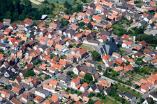 Center and Church in Leimersheim in the state Rhineland-Palatinate, Germany