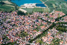 Village view from the east in Leimersheim in the state Rhineland-Palatinate, Germany