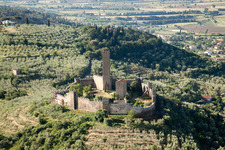 Aerial view of Pergognano in the state Tuscany, Italy