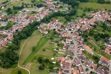 Scheibenhardt in Scheibenhard in the state Bas-Rhin, France viewn from the air