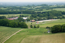 Drone recording of Haras de la Neée in Neewiller-près-Lauterbourg in the state Bas-Rhin, France