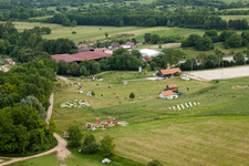 Haras de la Neée in Neewiller-près-Lauterbourg in the state Bas-Rhin, France from the drone perspective