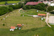 Aerial photograpy of Haras de la Neée in Neewiller-près-Lauterbourg in the state Bas-Rhin, France