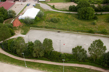 Haras de la Neée in Neewiller-près-Lauterbourg in the state Bas-Rhin, France from above