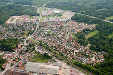 Seltz in the state Bas-Rhin, France viewn from the air